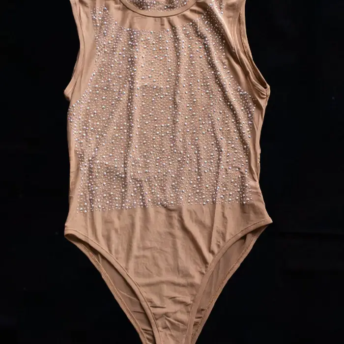Body con Strass y Cuello Alto
