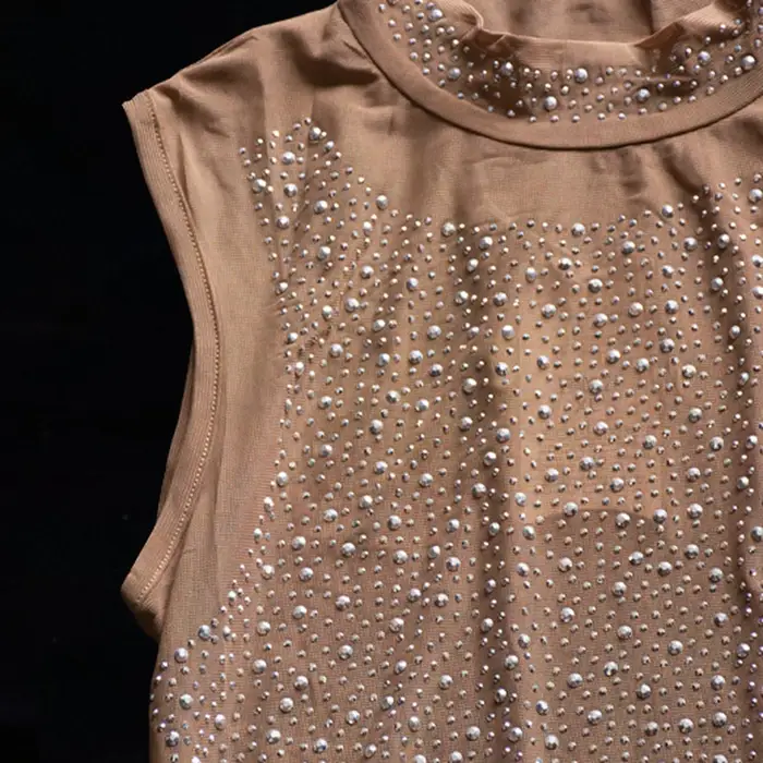 Body con Strass y Cuello Alto