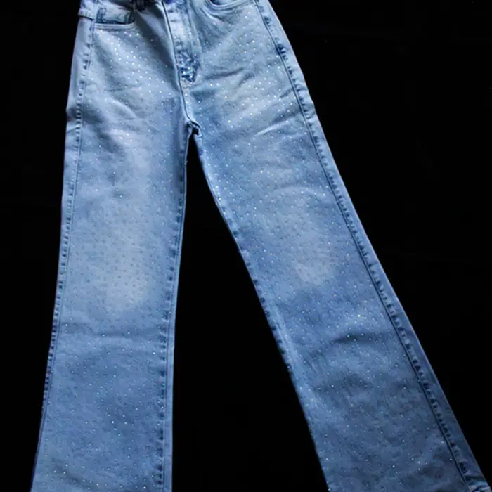 Jean Wide Leg con strass