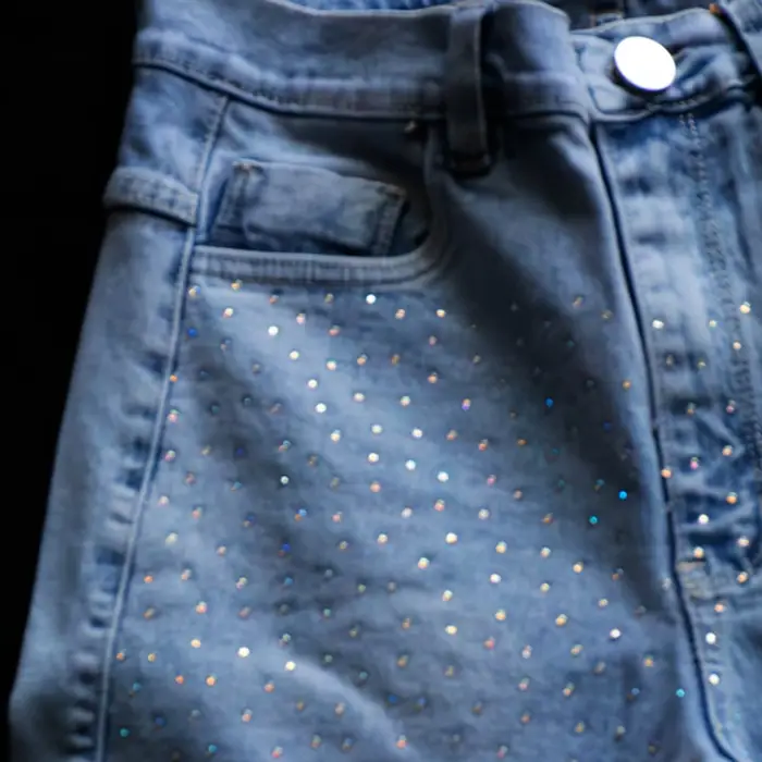 Jean Wide Leg con strass