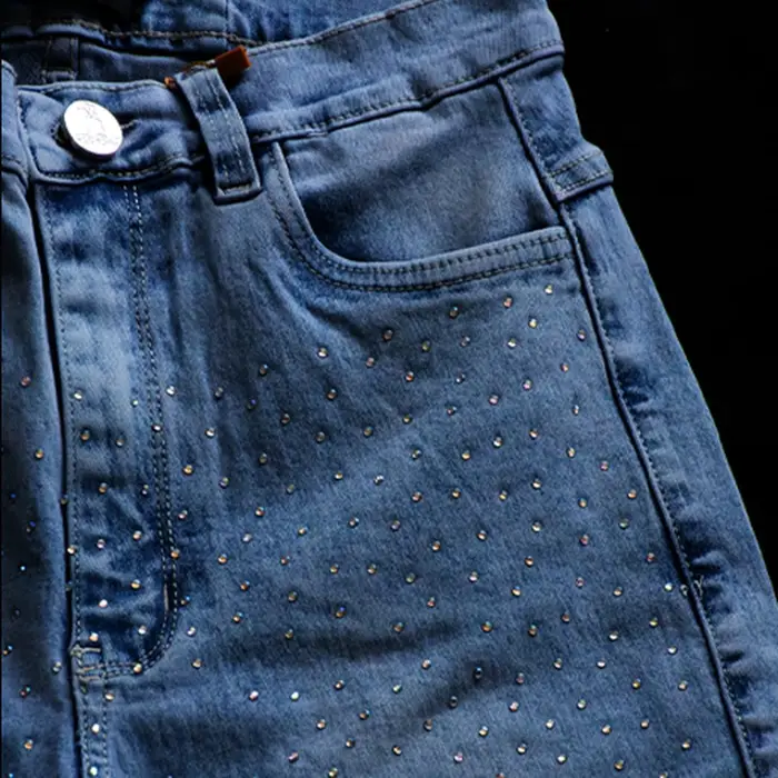 Jean Wide Leg con strass