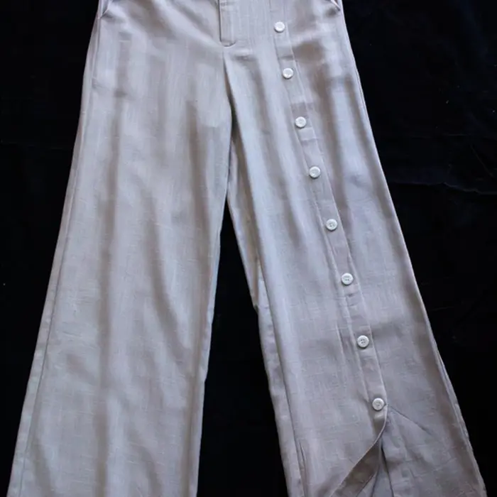 Pantalón Palazzo Sastrero con Botones Frontales