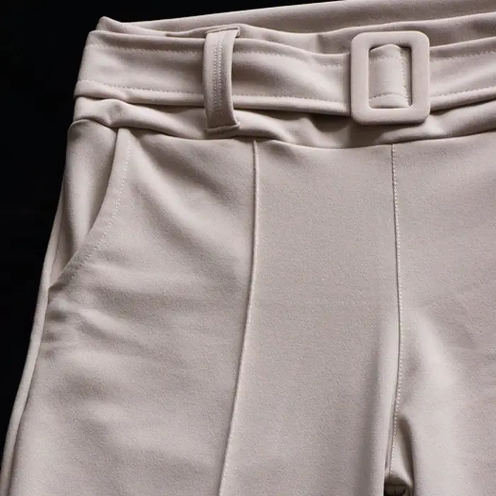Pantalón Palazzo Sastrero con Cinturón y Hebilla