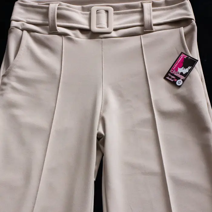 Pantalón Palazzo Sastrero con Cinturón y Hebilla