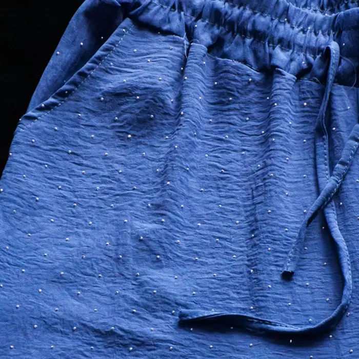 Pantalón Palazzo con Brillos y Lazo Ajustable