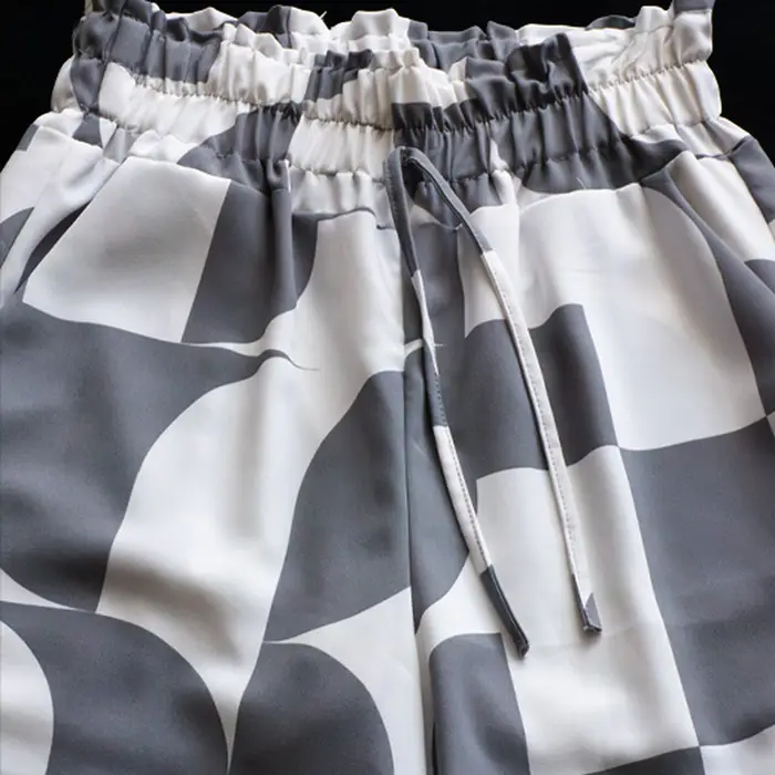 Pantalón Palazzo con Estampado Geométrico