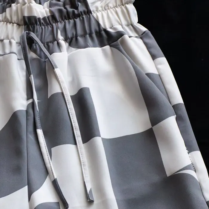 Pantalón Palazzo con Estampado Geométrico
