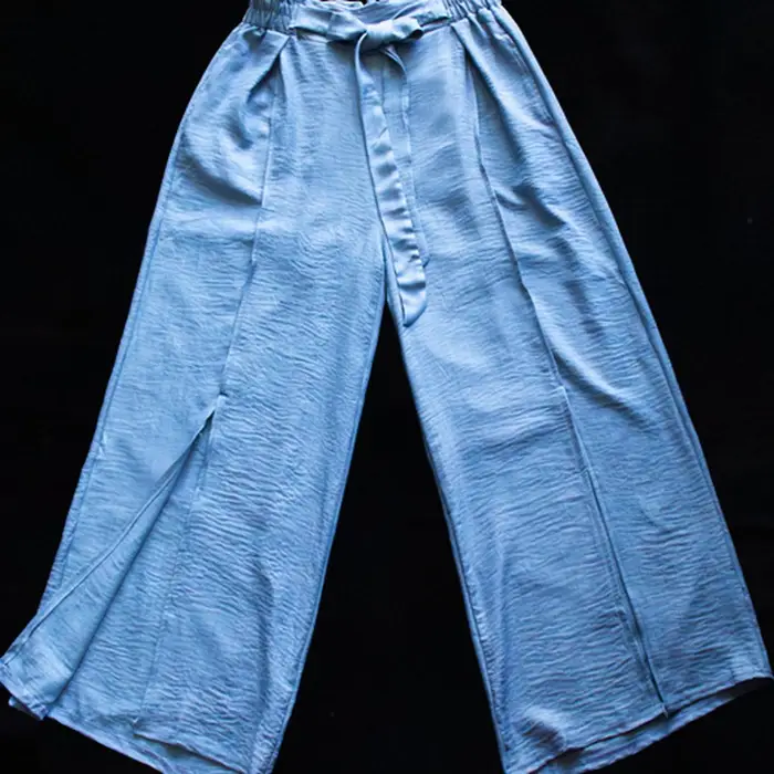 Pantalón Palazzo con Lazo y Aberturas Laterales